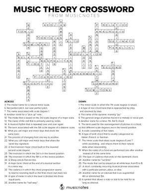 Music Theory Crossword Puzzle Answers  Form