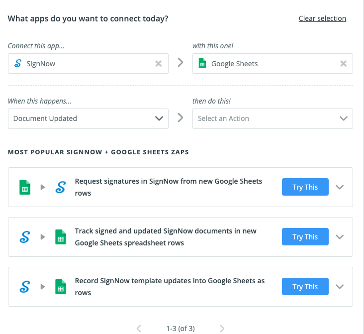 SignNow app for Zapier