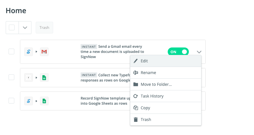 SignNow app for Zapier