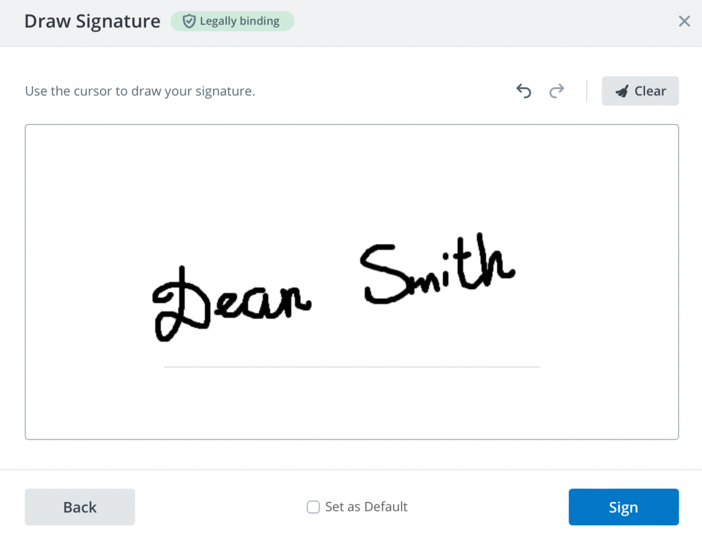 This image shows how to draw your signature using SignNow