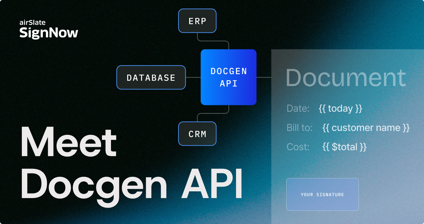 Automatically turn your CRM or ERP data into sign-ready agreements using SignNow templates in a single API call using SignNow Docgen API