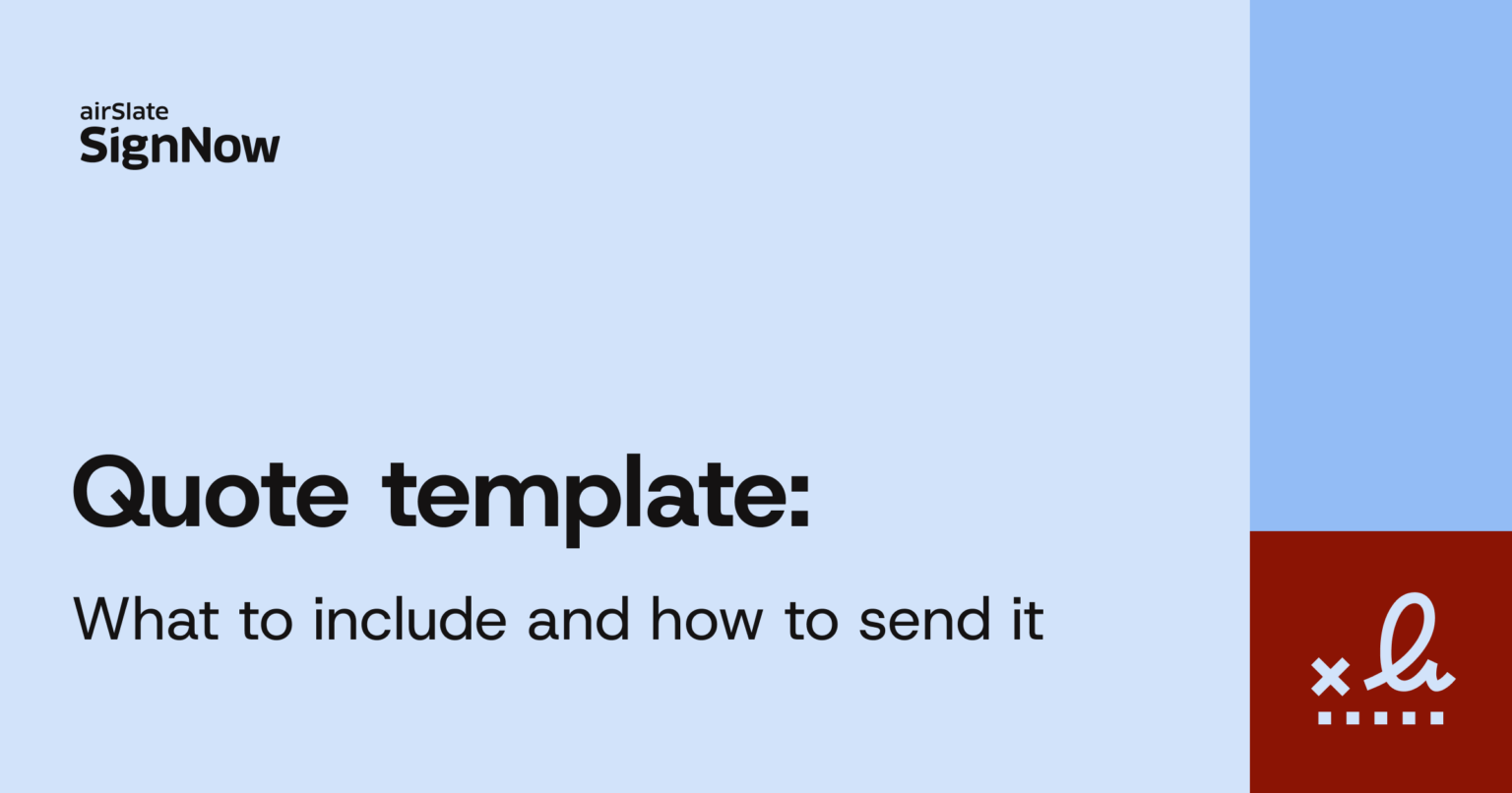 Quote Format Stylized Quote-template - airSlate SignNow Blog | eSignature tools for every ...