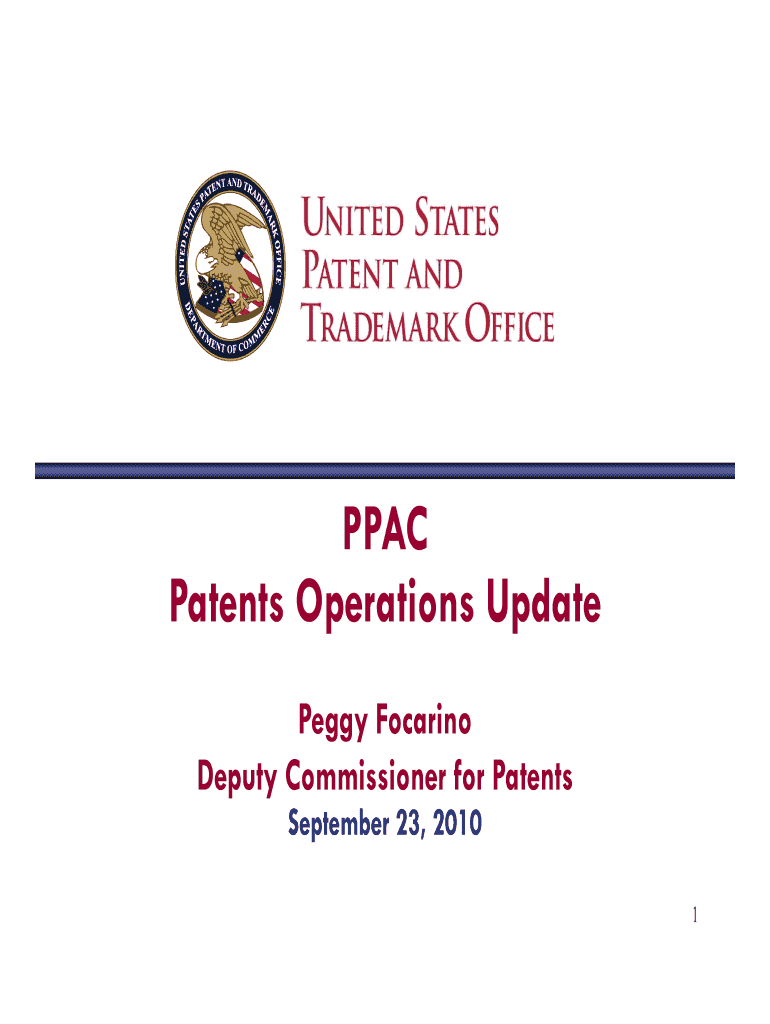 PPAC Patents Operations Update  Uspto  Form