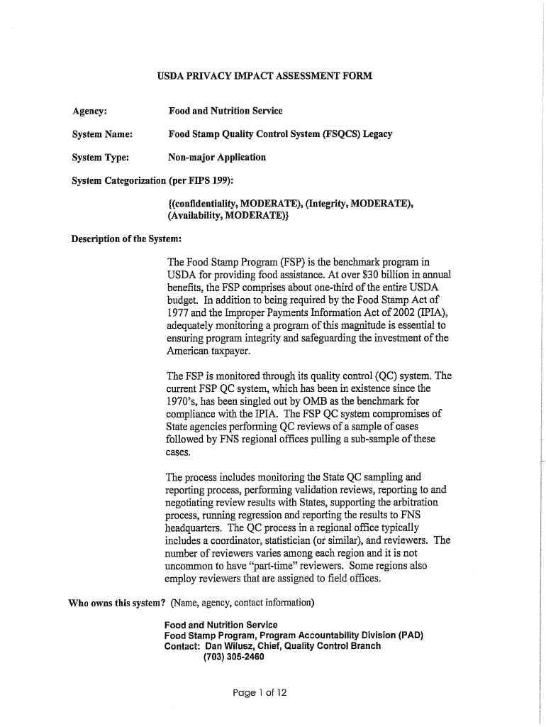 USDA PRIVACY IMPACT ASSESSMENT FORM  Usda