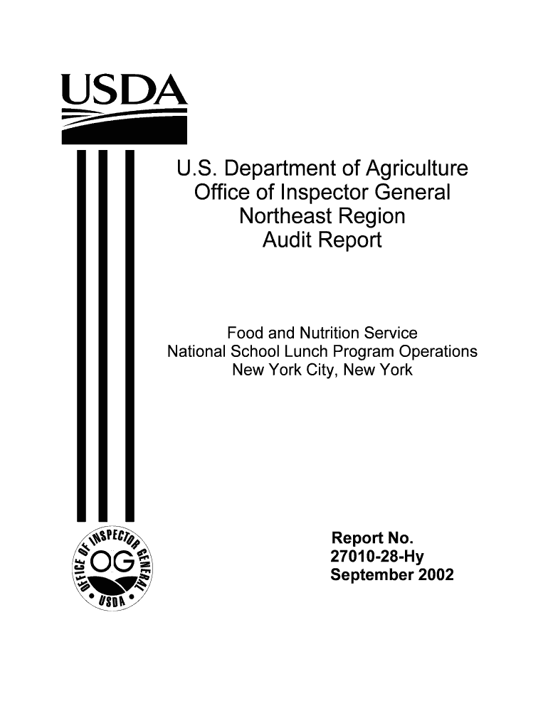 U S Department of Agriculture Office of Inspector General Northeast    Usda  Form