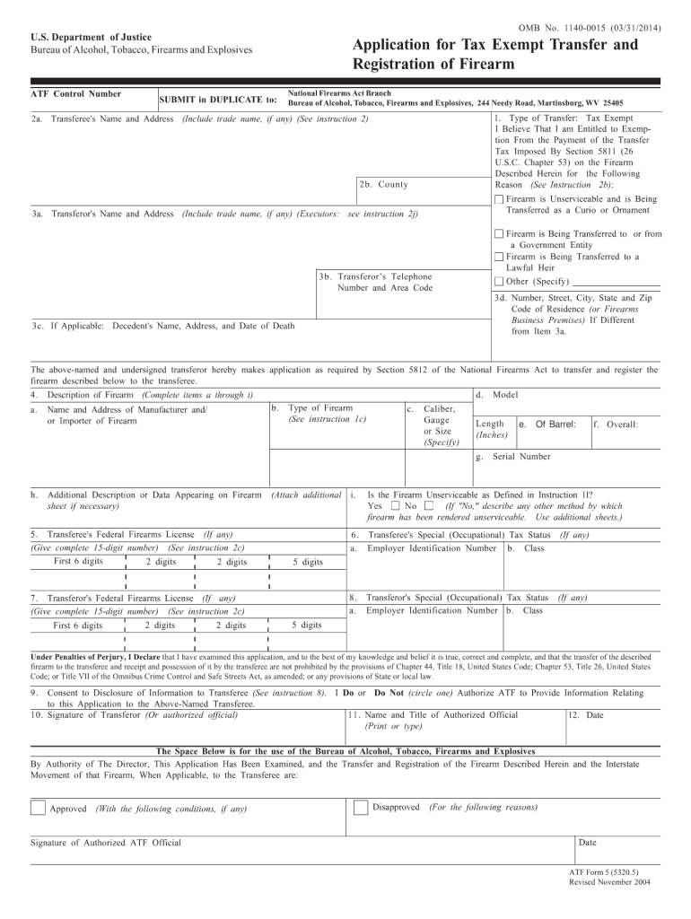  Atf Form 5 2019-2024