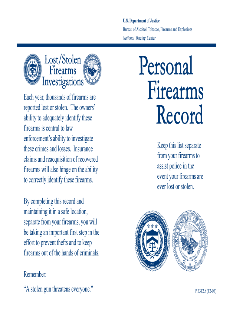  Personal Firearms Record 2003-2024