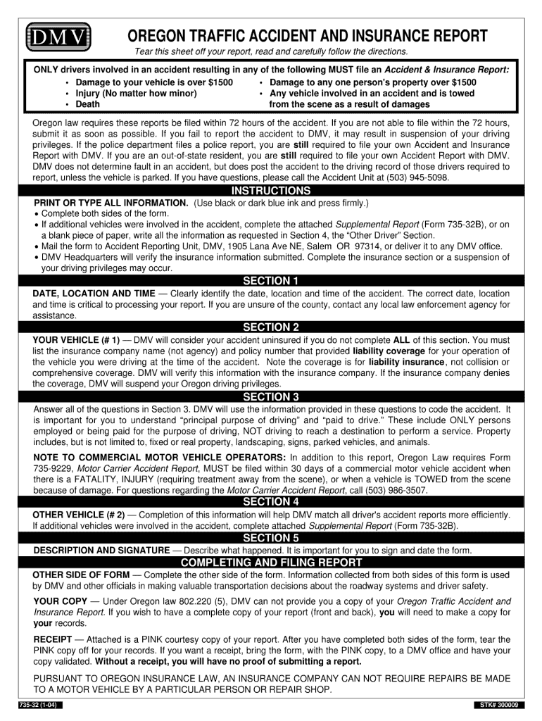  Oregon Dmv Accident Report Form 2017