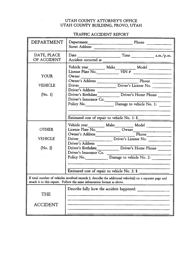 Road Accident Report Form