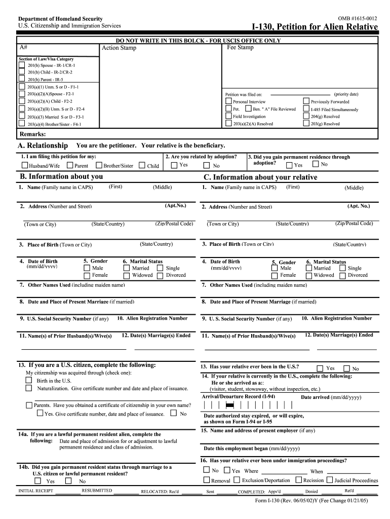 Get and Sign I 130 Fillable Form 2019-2022