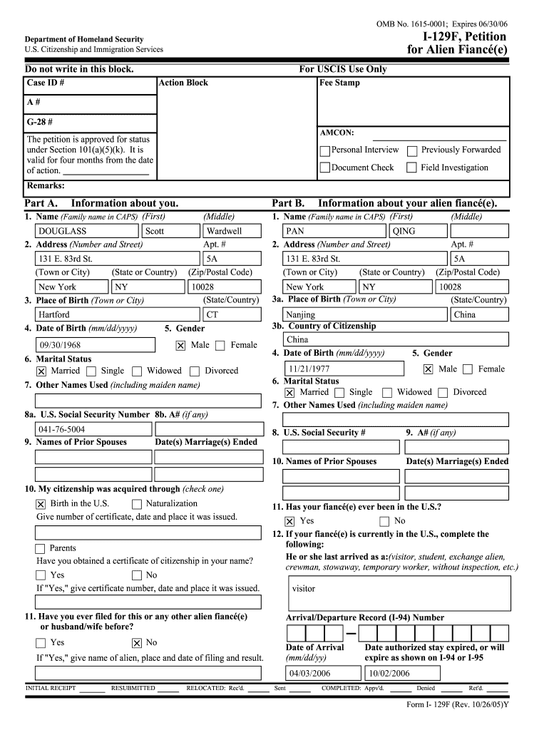  I 129f Fillabe Form 2005