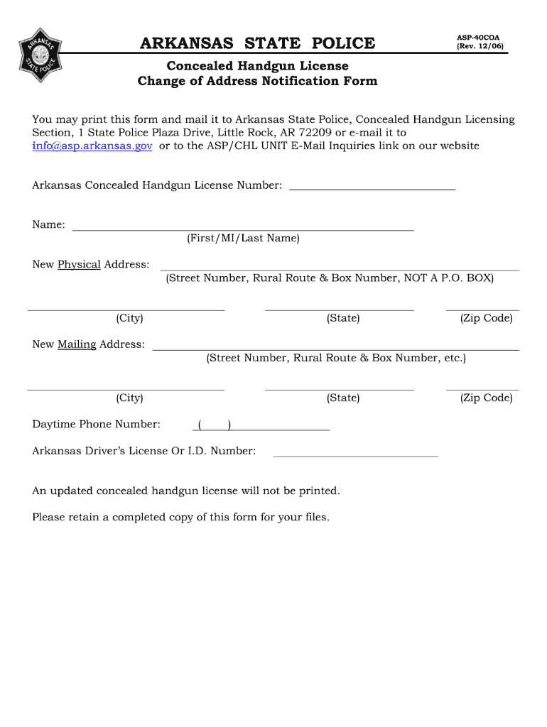  Arkansas Concealed Carry Renewal 2006-2024