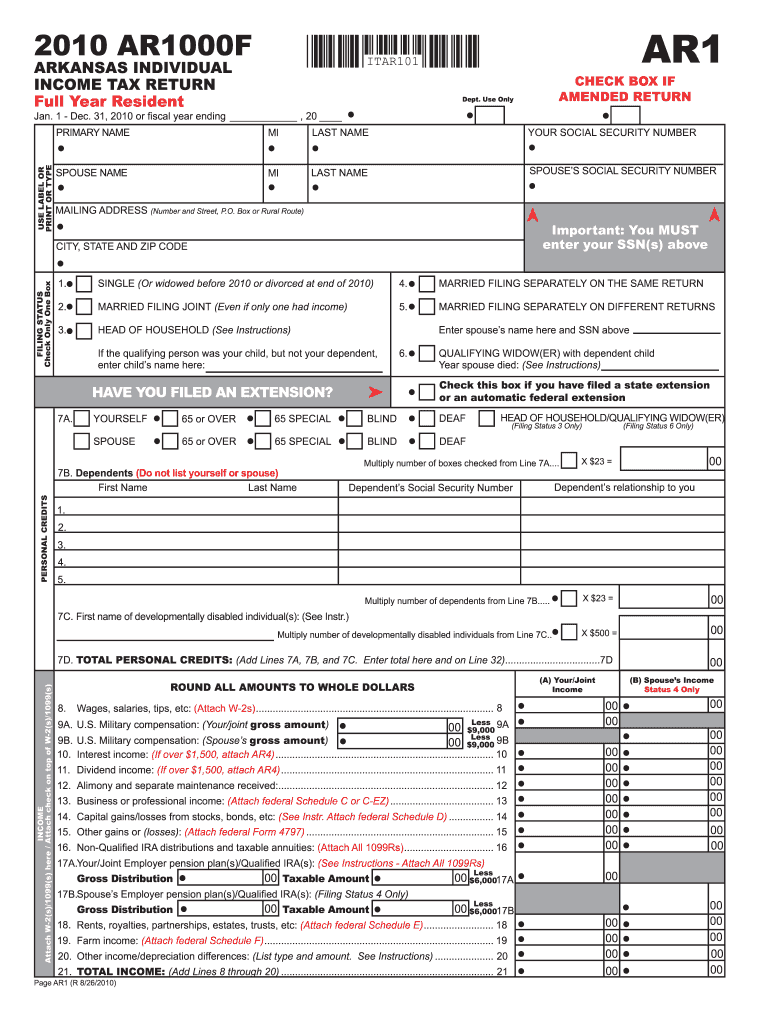 Arkansas State Tax Forms Fill Out and Sign Printable PDF