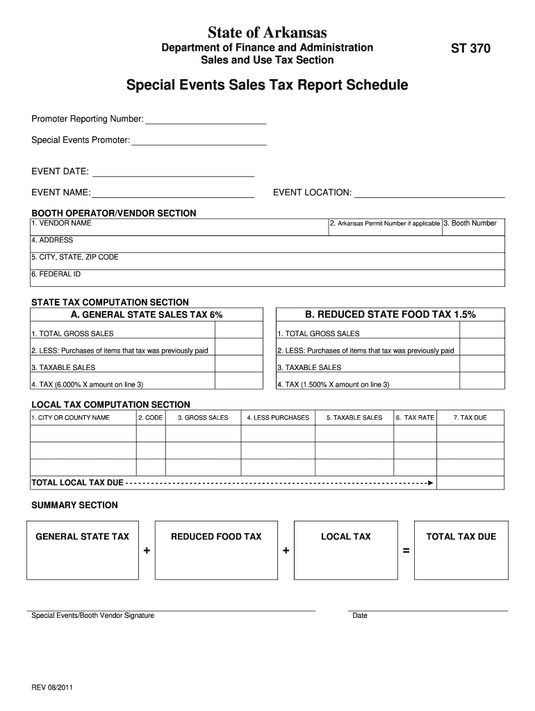 Arkansas St370 Form