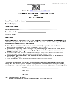  Arkansas Title Application 2008