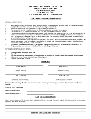 Arkansas State Board of Cosmetology  Form