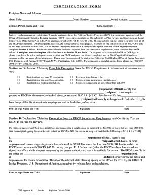 Eeop Certification  Form