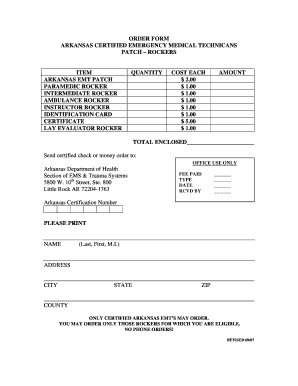 Arkansas Emt Patch Order Form