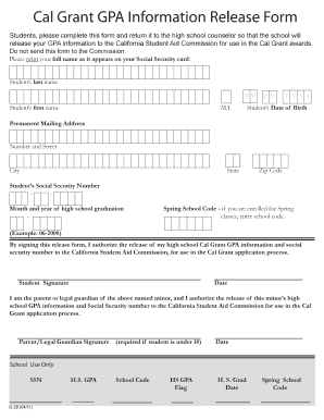 Gpa Release Form