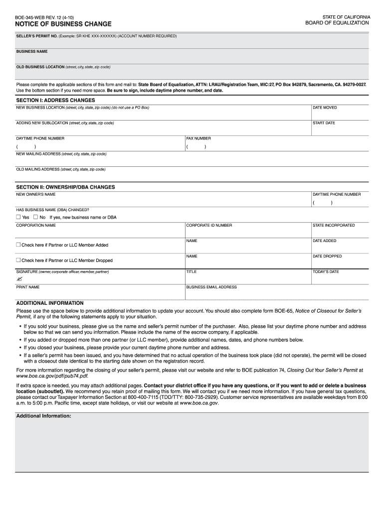 Boe 345  Form