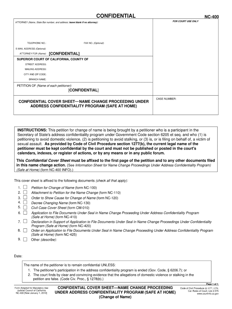  Ca Appeals Fillable Cover Sheet Form 2010