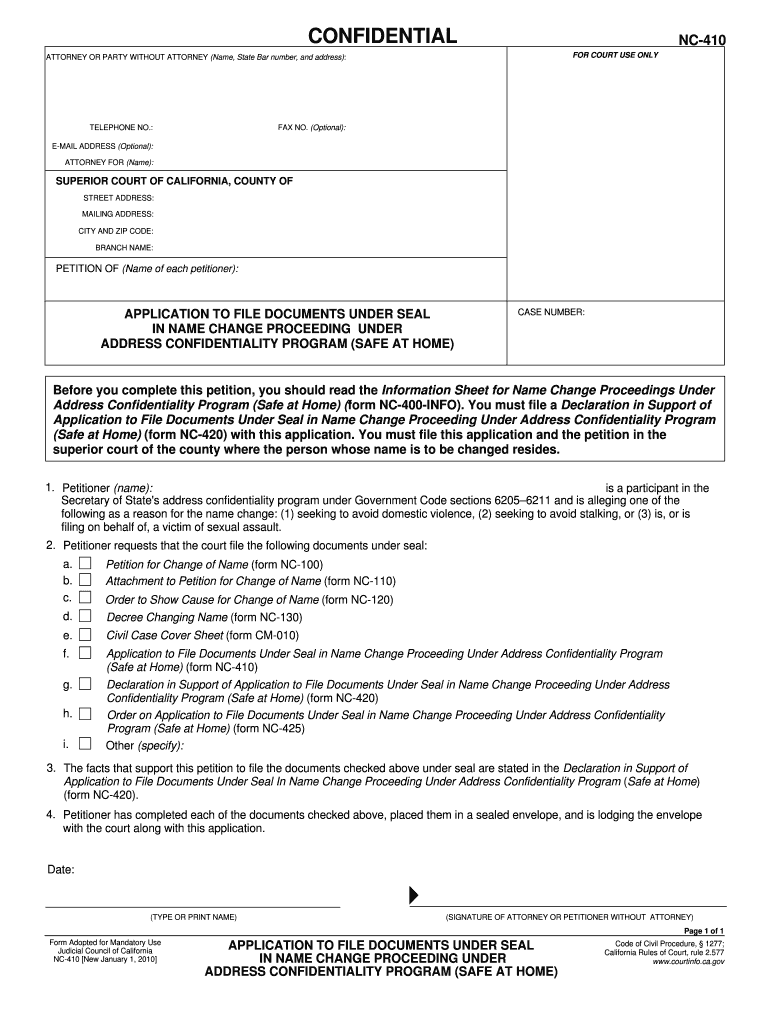 Ca Nc 410 Form