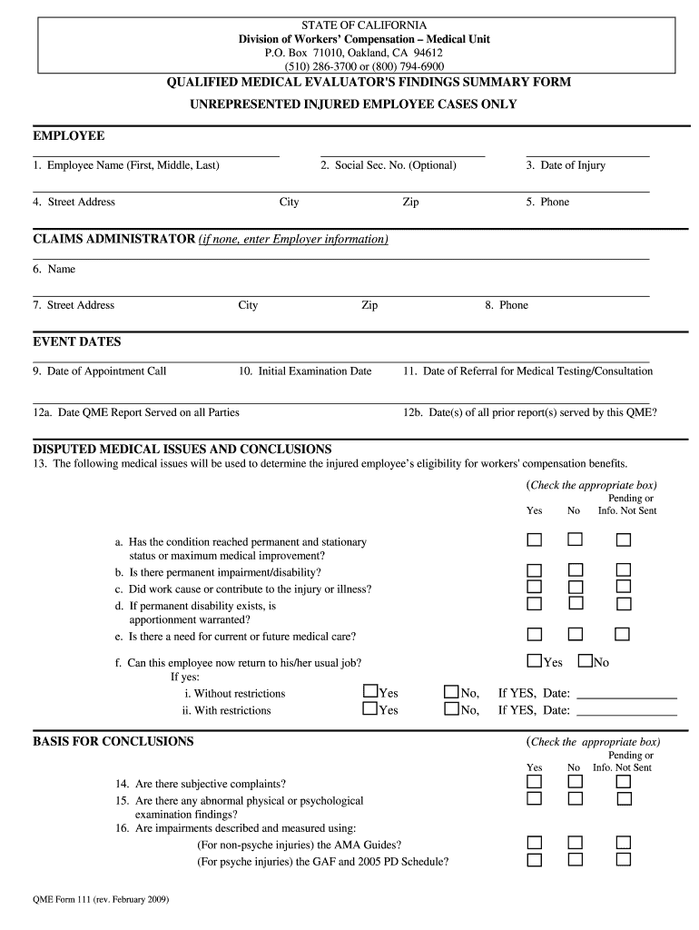  Sttate Pf Ca Ofprnia Form Qmeform 111 2009-2024