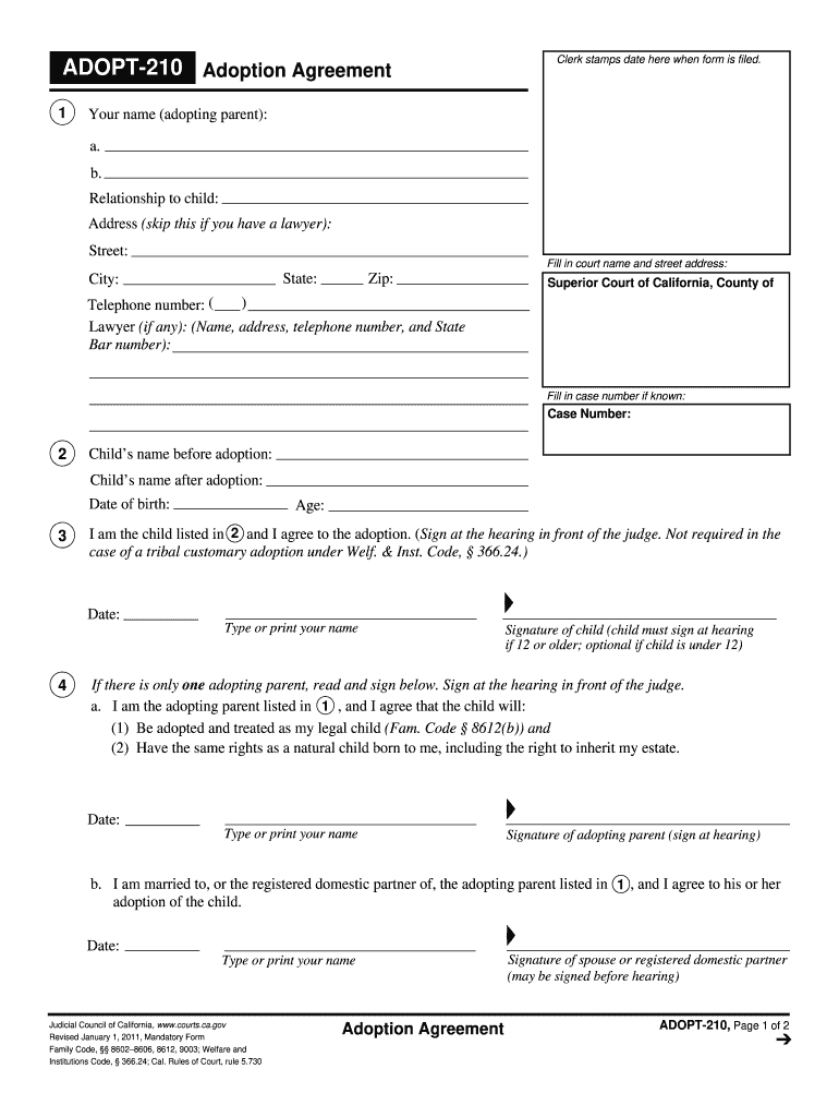 Adopt 210  Form