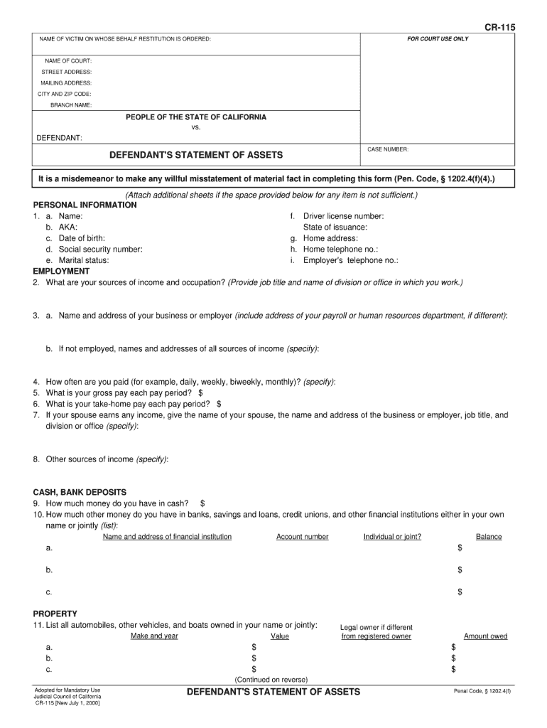  How to Fill Out Cr115 Form 2020-2024