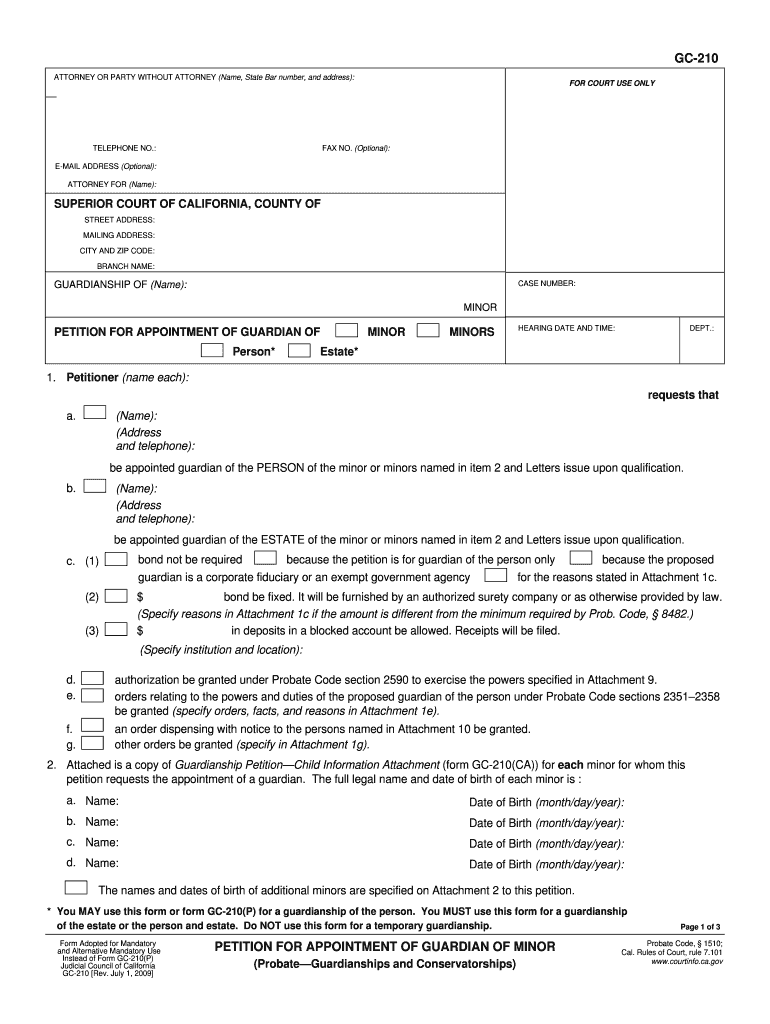  Gc 210 Form 2009