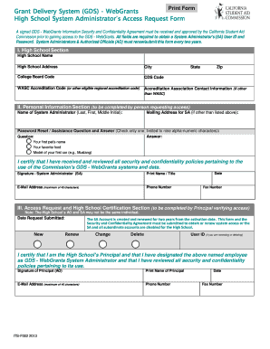 High School Grant Delivery System Csac Form
