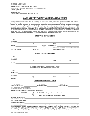 Qme Notification Form