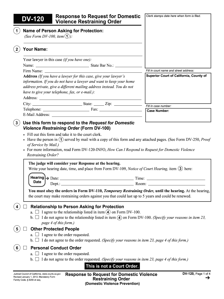  Dv 120  Form 2012