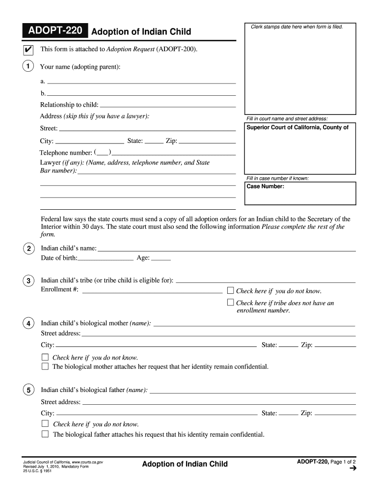 Adopt 220  Form