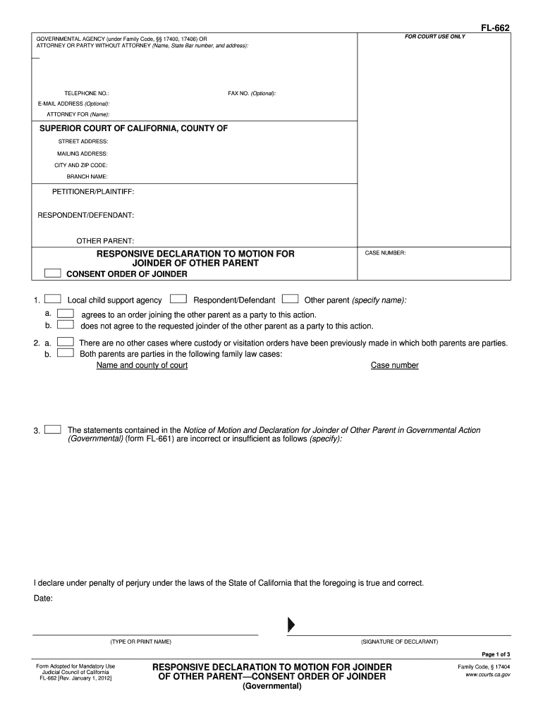 California Declaration Form