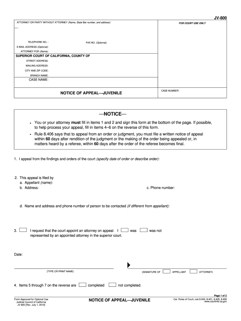  Jv 800 Form 2016