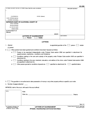 California Guardianship  Form