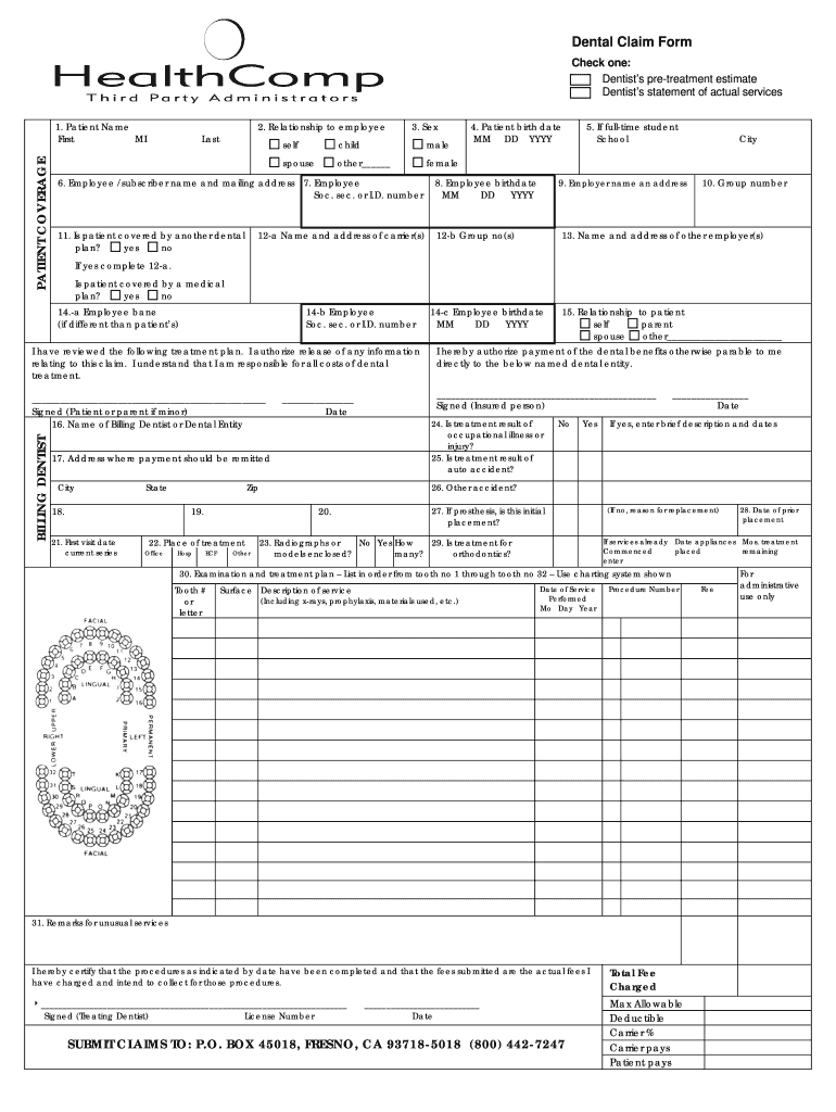 Dental Receipt  Form