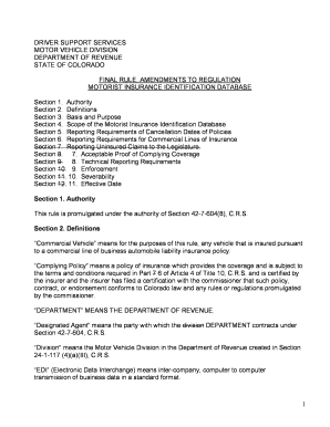 Sr 22 Form PDF Colorado