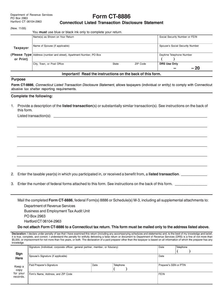 Get and Sign Ct Disclosure Statement  Form 2005-2022