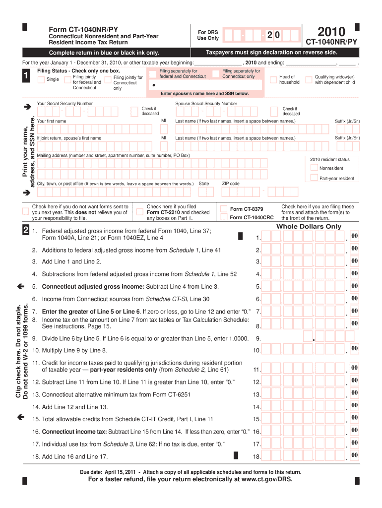 Ct Nr1040 Fillable Form