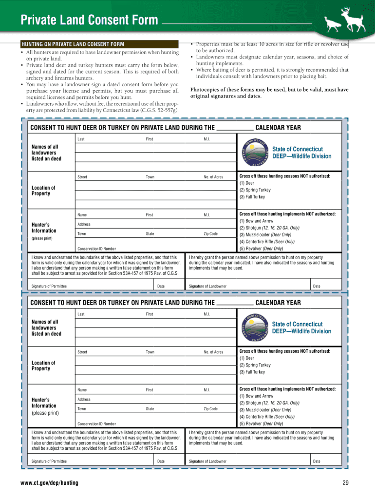 Ct Hunting Permission Forms