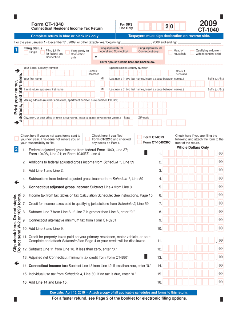 Ct 1040 Fillable Form