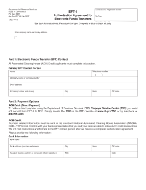 Ct Eft 1 Form