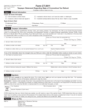 Get and Sign Ct 3911 2016-2022 Form