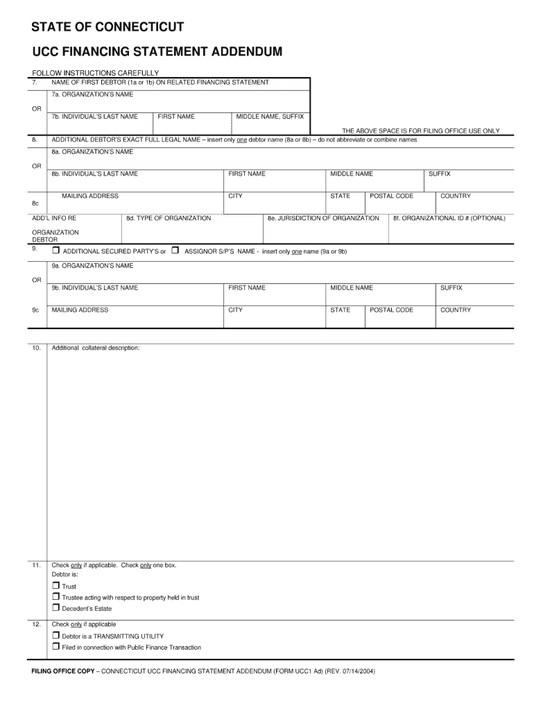  Ct Ucc Financing Statement Form 2004