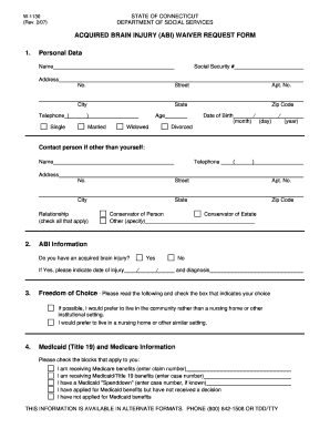 Acquired Brain Injury Abi Waiver Request Form
