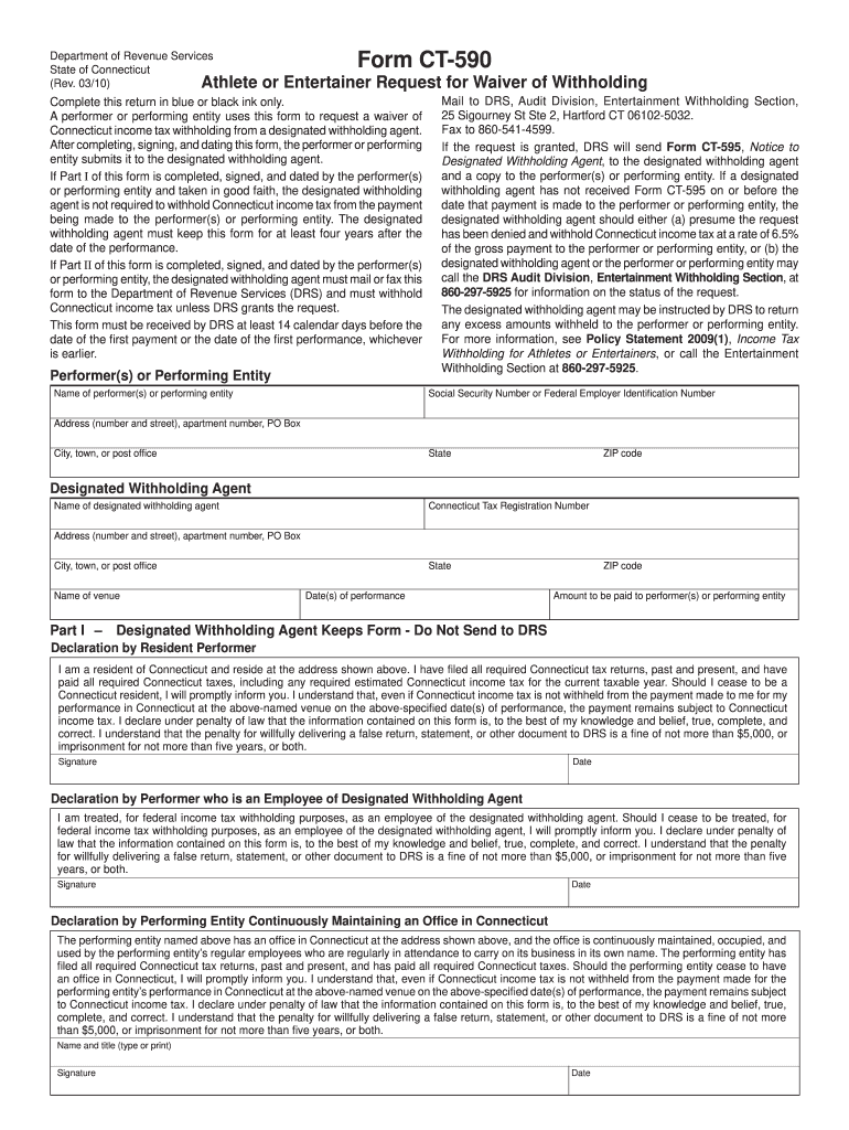 Ct 590 Form