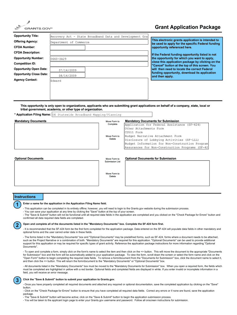 1 Grant Application Package 2 3  Recovery Delaware  Recovery Delaware  Form