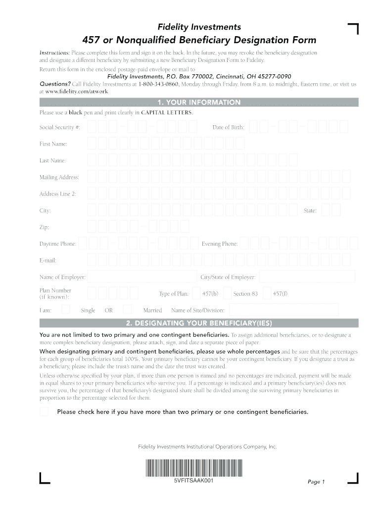 457b Beneficiary Form  Delaware State Treasury  Treasury Delaware